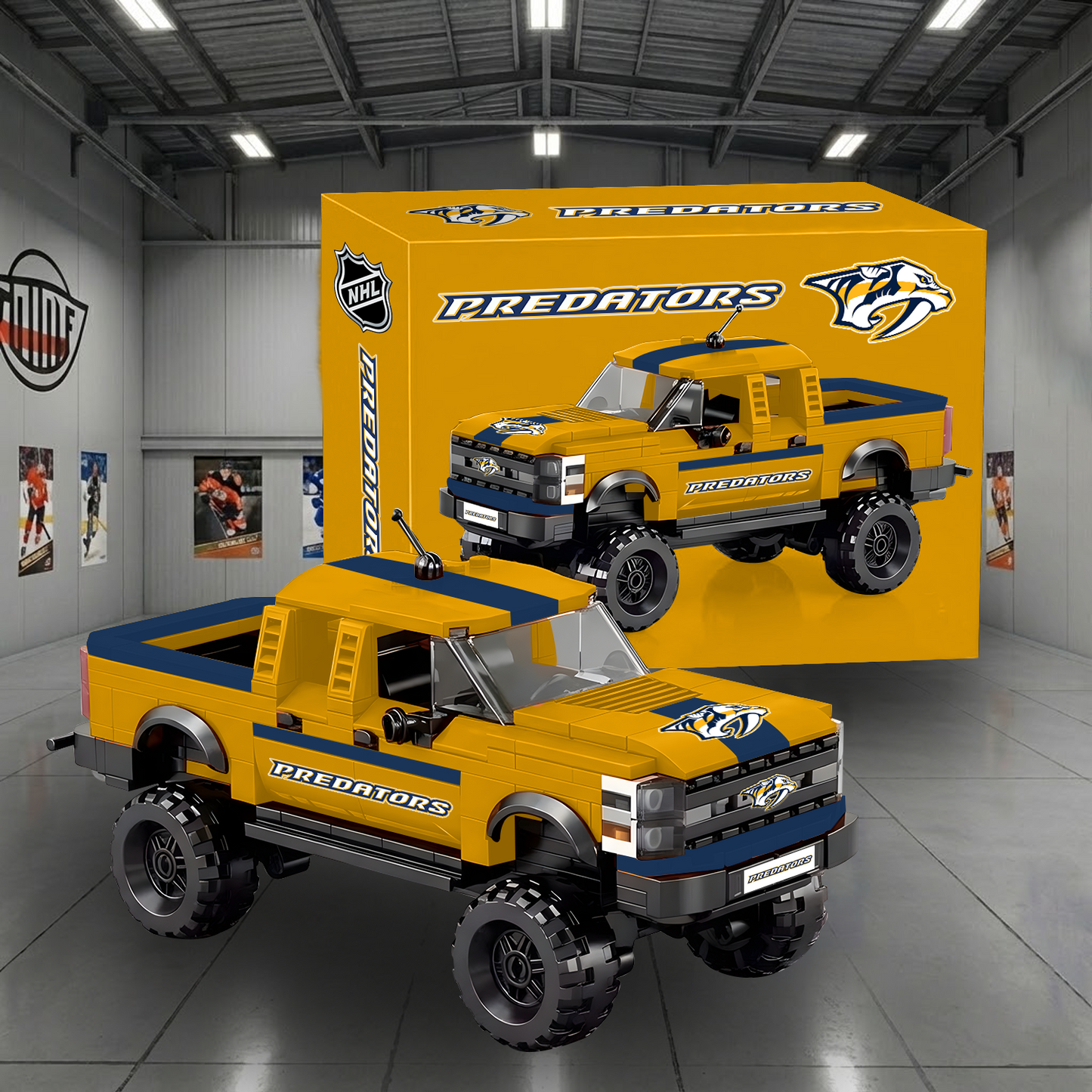 NAS X NHL Raptor pickup truck building block set NAK NHT