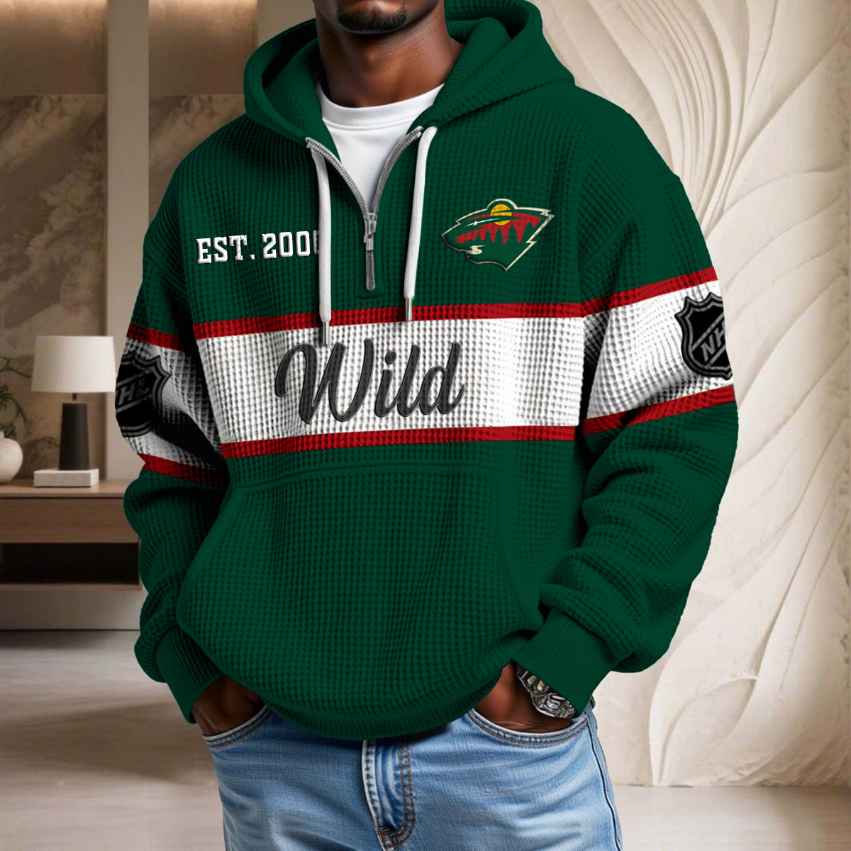 NHL x MW EST Waffle Half Zip Hoodie HLP HLPHUONG