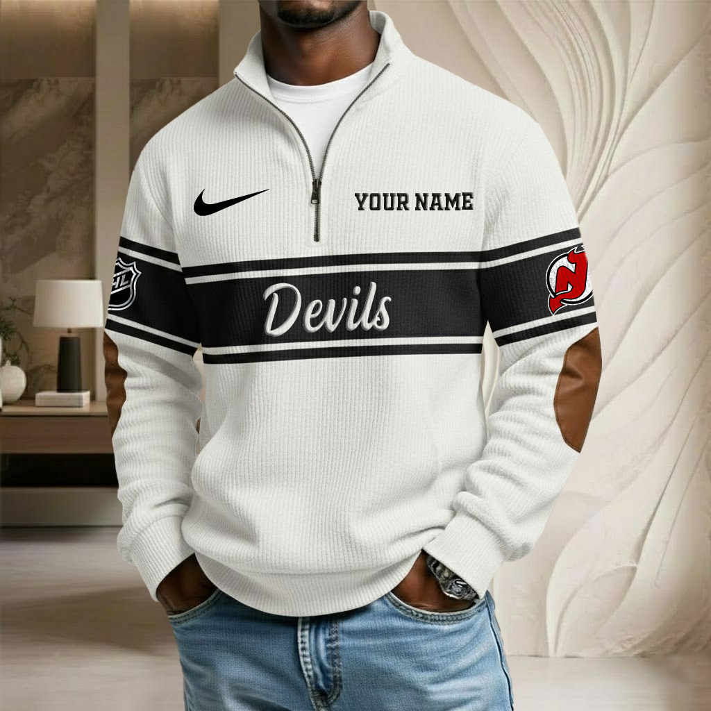 NHL x NJ Custom Name Stand Collar Half-zip Sweatshirt HLP HLPHUONG