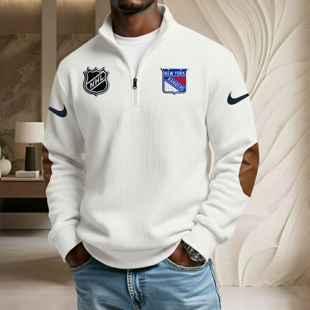 NHL x NYR Sport Team Stand Collar Half-zip Sweatshirt HLP HLPHUONG