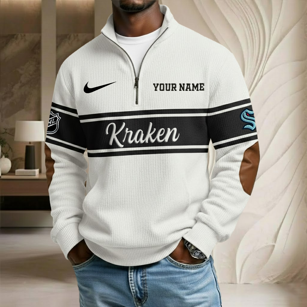NHL x SEA Custom Name Stand Collar Half-zip Sweatshirt HLP HLPHUONG