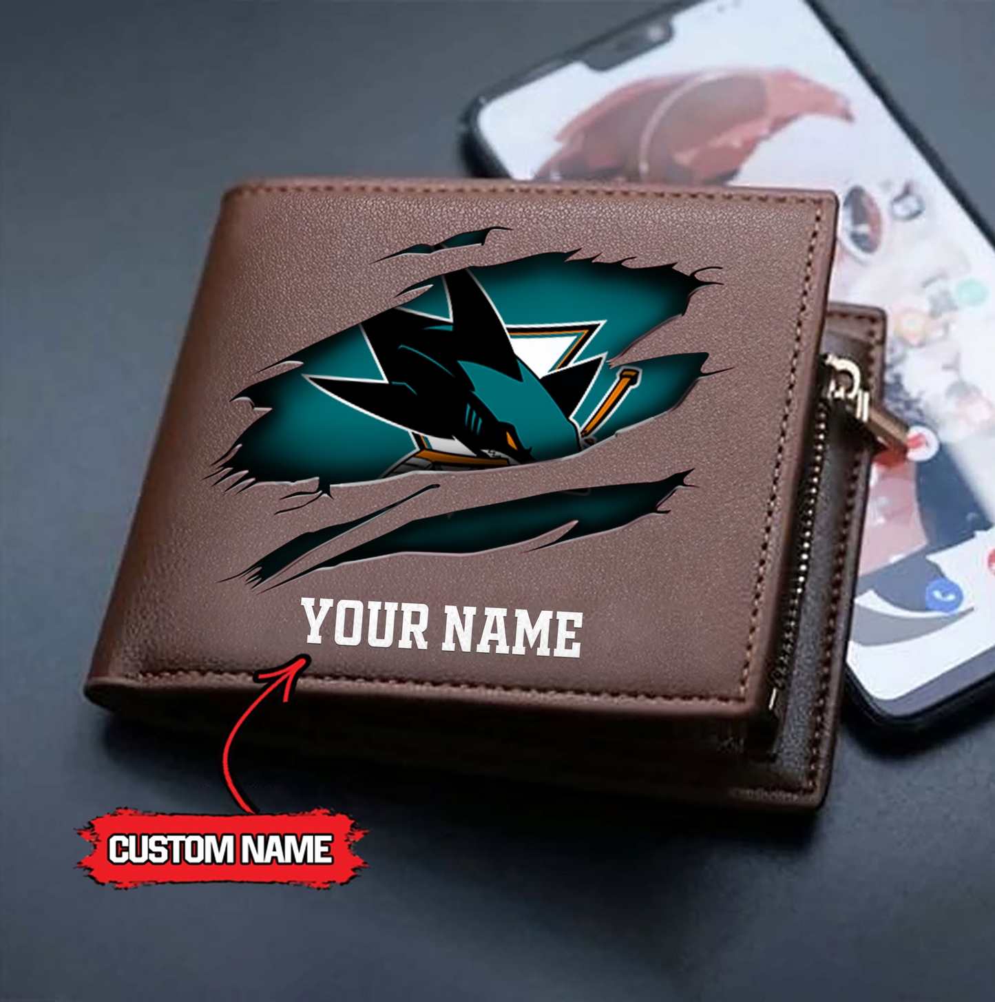 NHL x SJS Custom Name Leather Wallet HLP HLPHUONG
