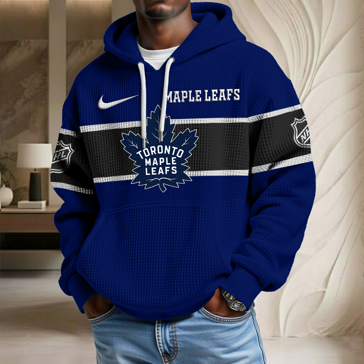 NHL x TOR Hockey Waffle Hoodie HLP HLPHUONG