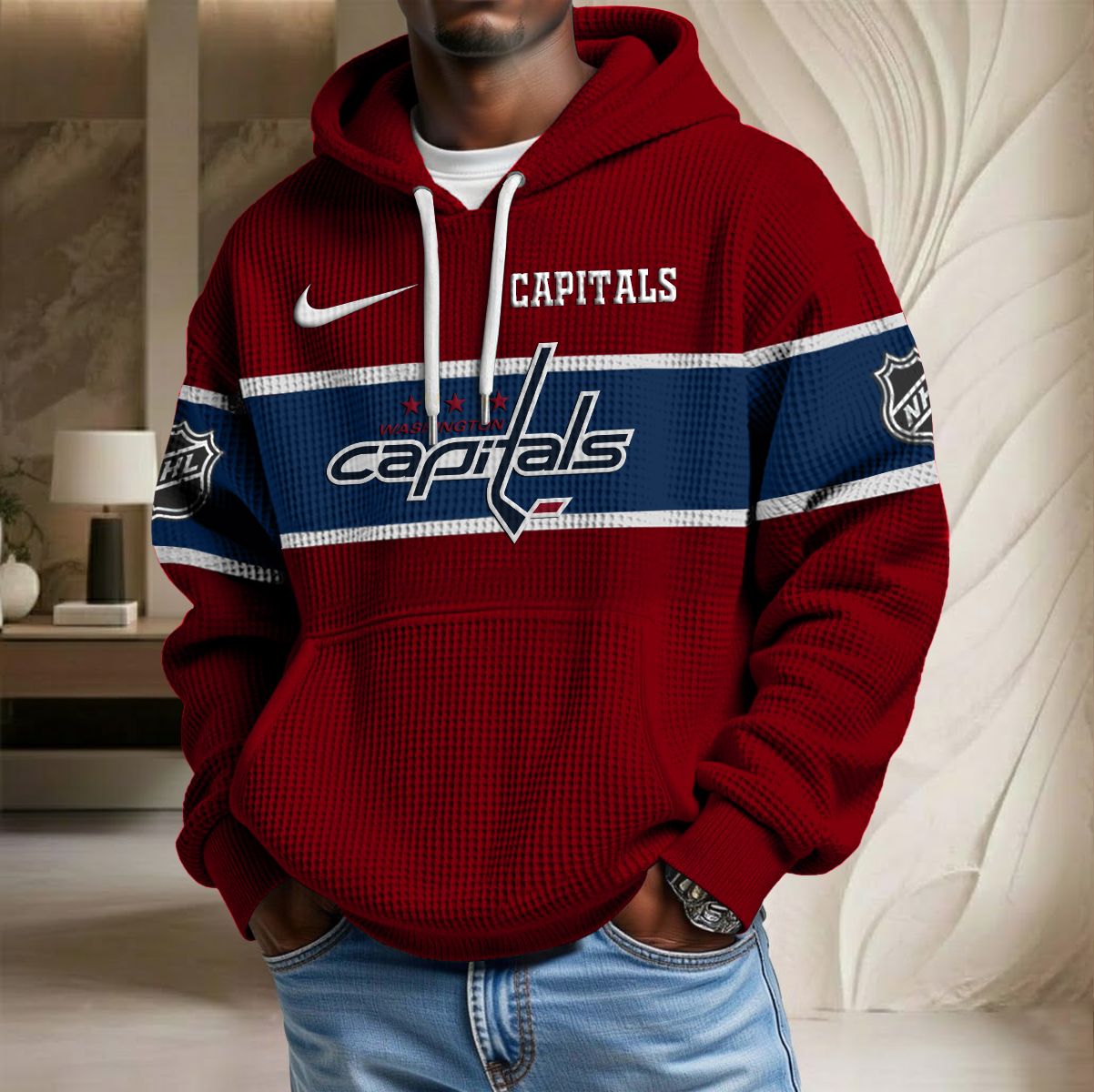 NHL x WAS Hockey Waffle Hoodie HLP HLPHUONG