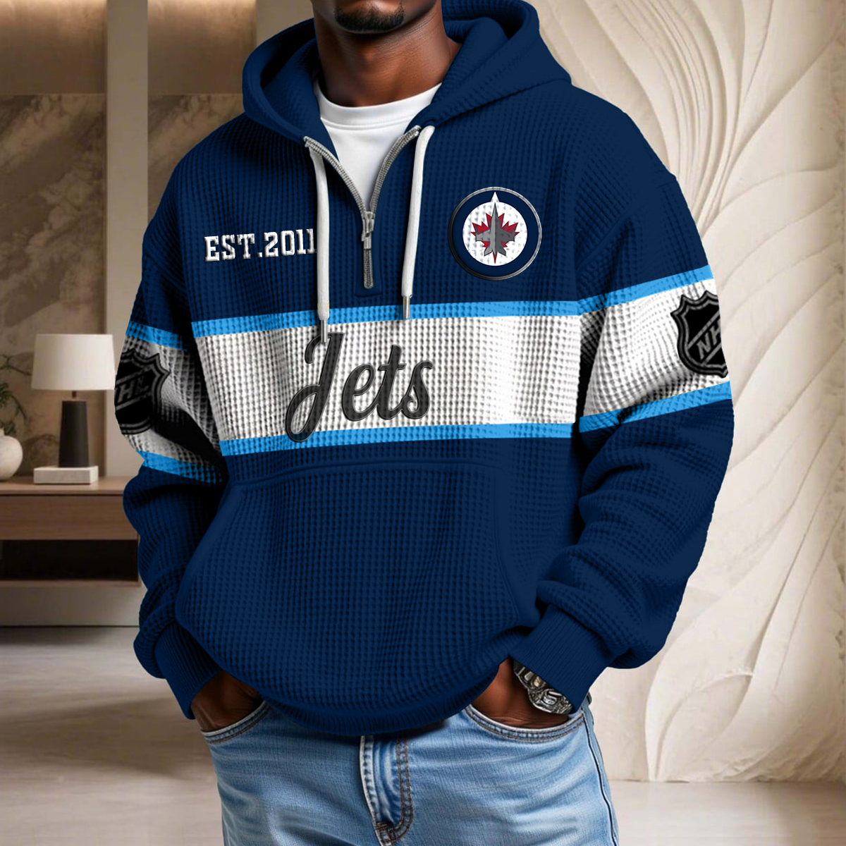 NHL x WJ EST Waffle Half Zip Hoodie HLP HLPHUONG