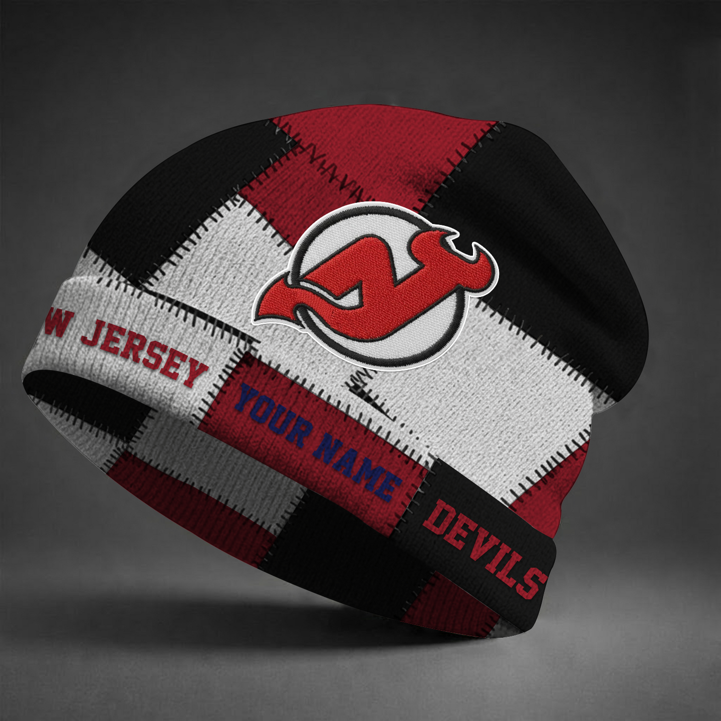 NJD X NHL Custom Name Beanie Hat Gifts For Fans - Limited Edition NAK NHT