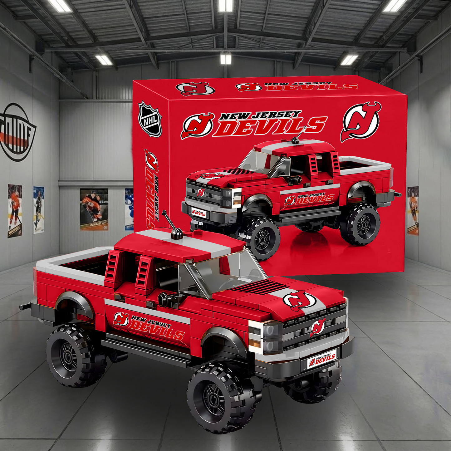 NJD X NHL Raptor pickup truck building block set NAK NHT