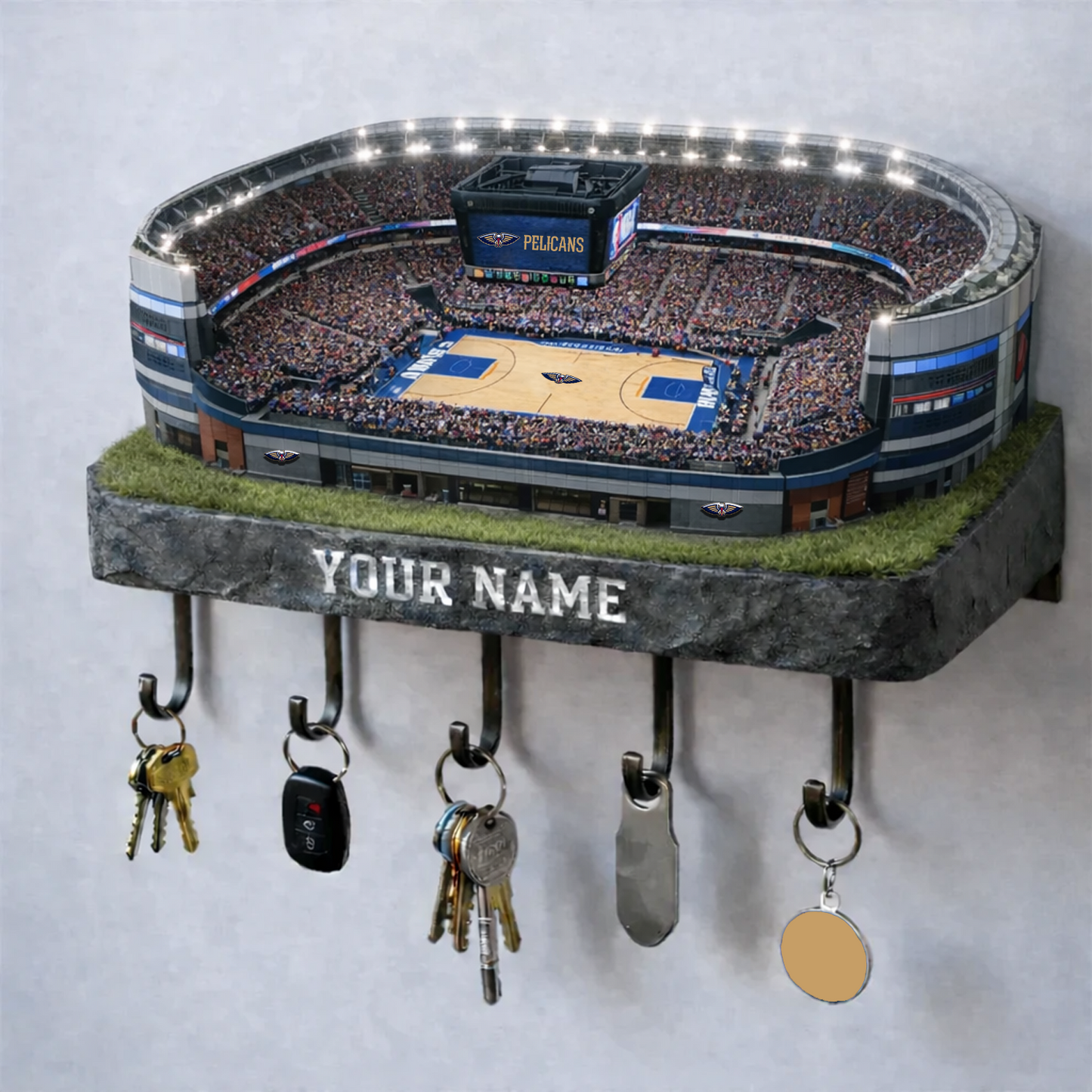 NOP Stadium Premium NBA Wood Key Hanger DATND TANTD