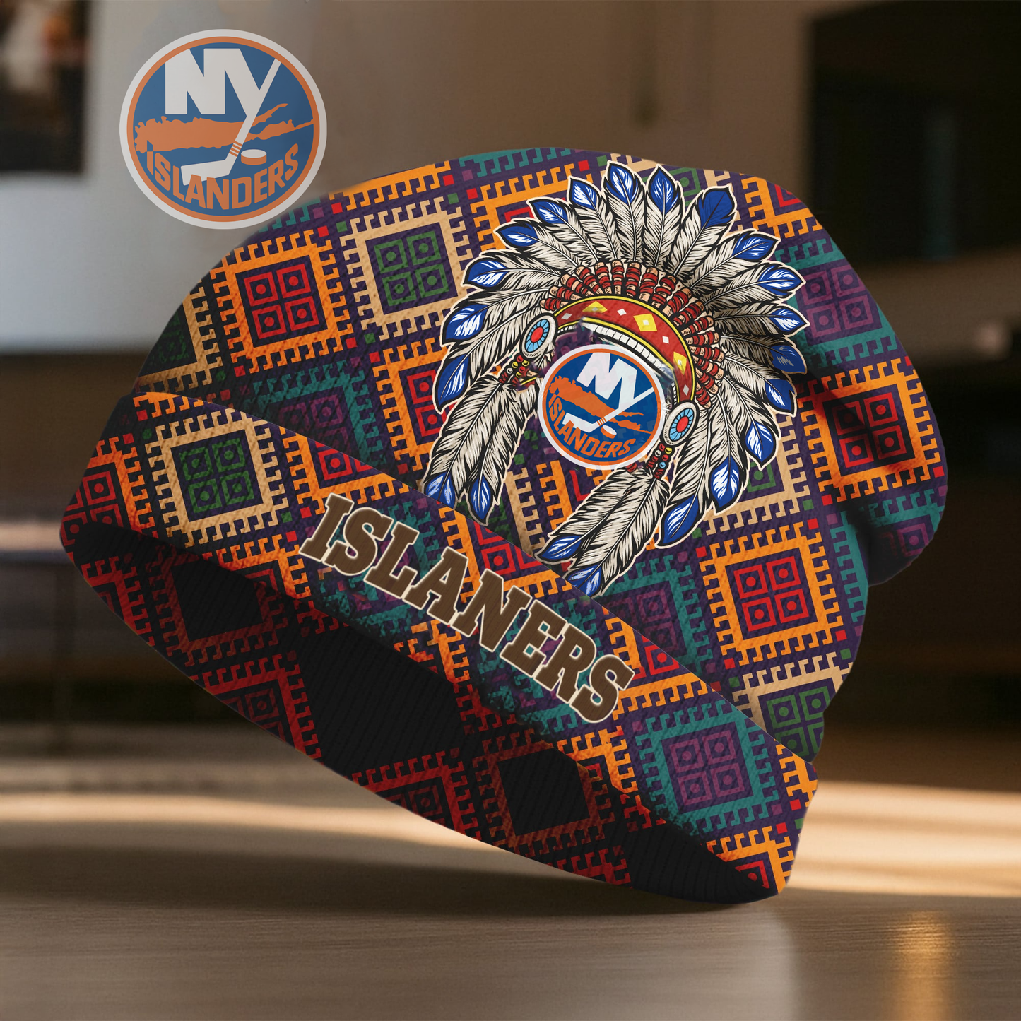 NYI x Premium NHL Native American Heritage Beanie Hat NY NAK CTKT
