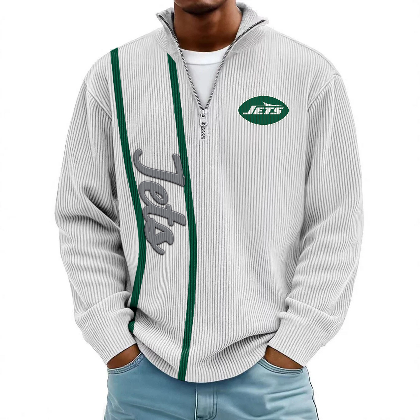 NYJ x NFL Mokaloha Men's Waffle Henley Shirts DATND TANTD