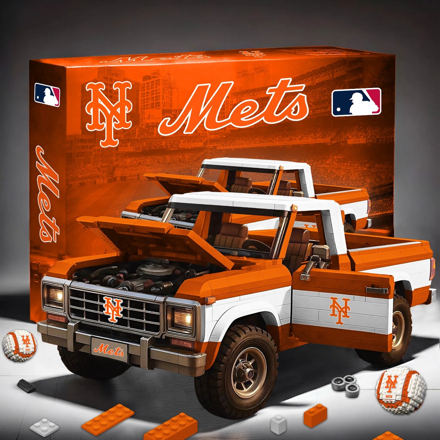 PREMIUM MLB X NYM 3D Building Blocks Truck Ford Car Model Set NDT NHM