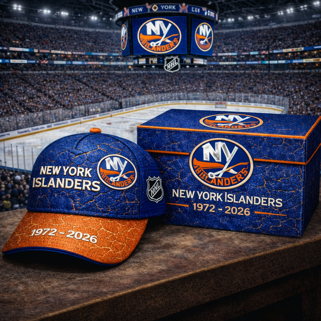Premium NHL NYI Vintage Crackle Anniversary Hat V6 NMD CTKT