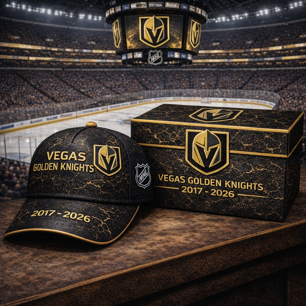 Premium NHL VGK Vintage Crackle Anniversary Hat V6 NMD CTKT
