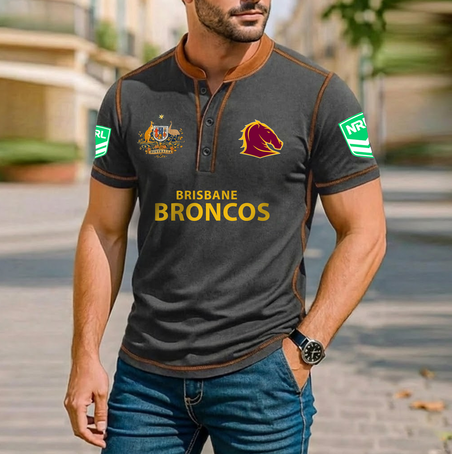 PREMIUM NRL X BRI ROYAL HENLEY SHIRT FOR NEW YEAR NDT VHM