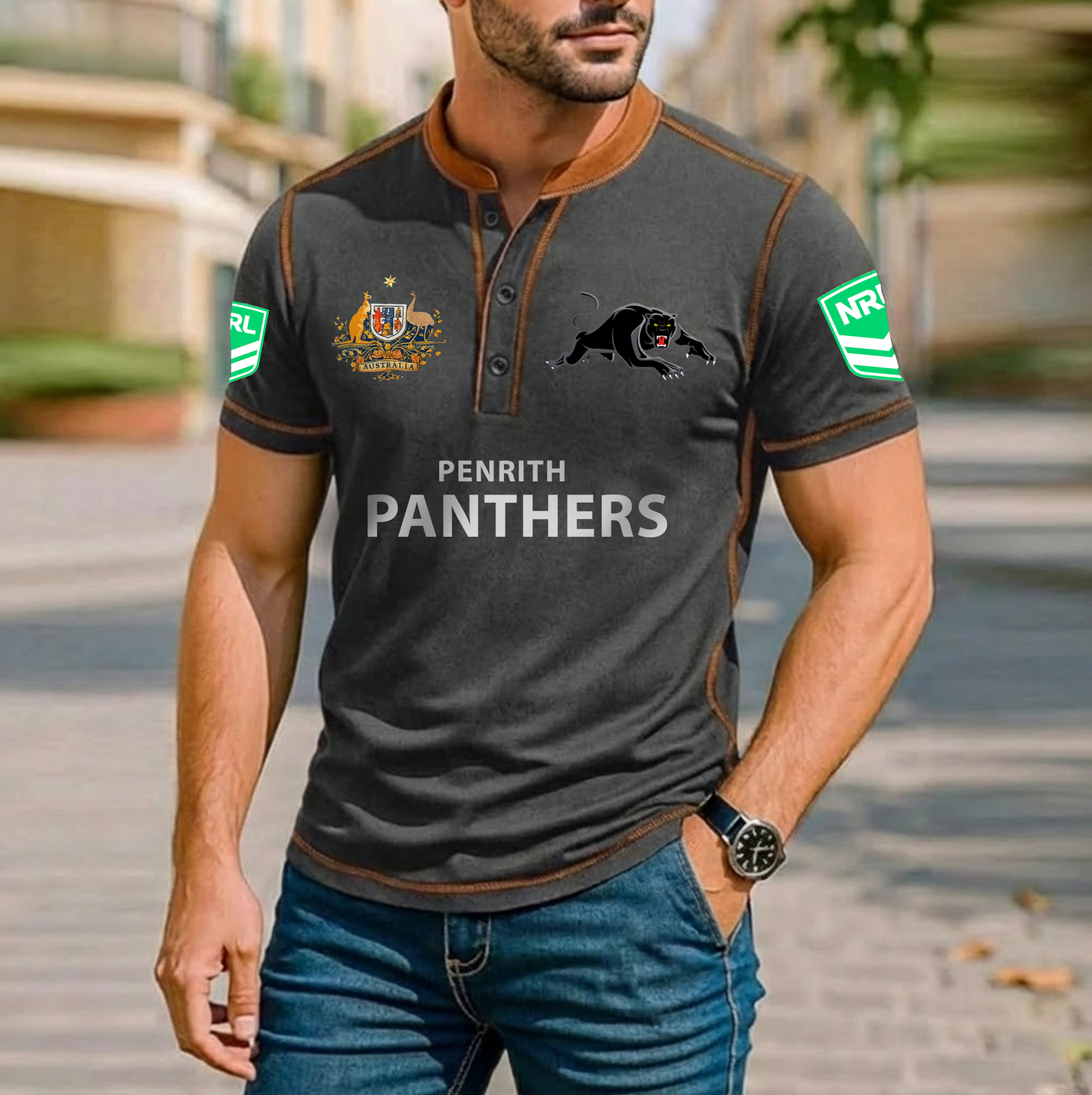 PREMIUM NRL X PP ROYAL HENLEY SHIRT FOR NEW YEAR NDT VHM