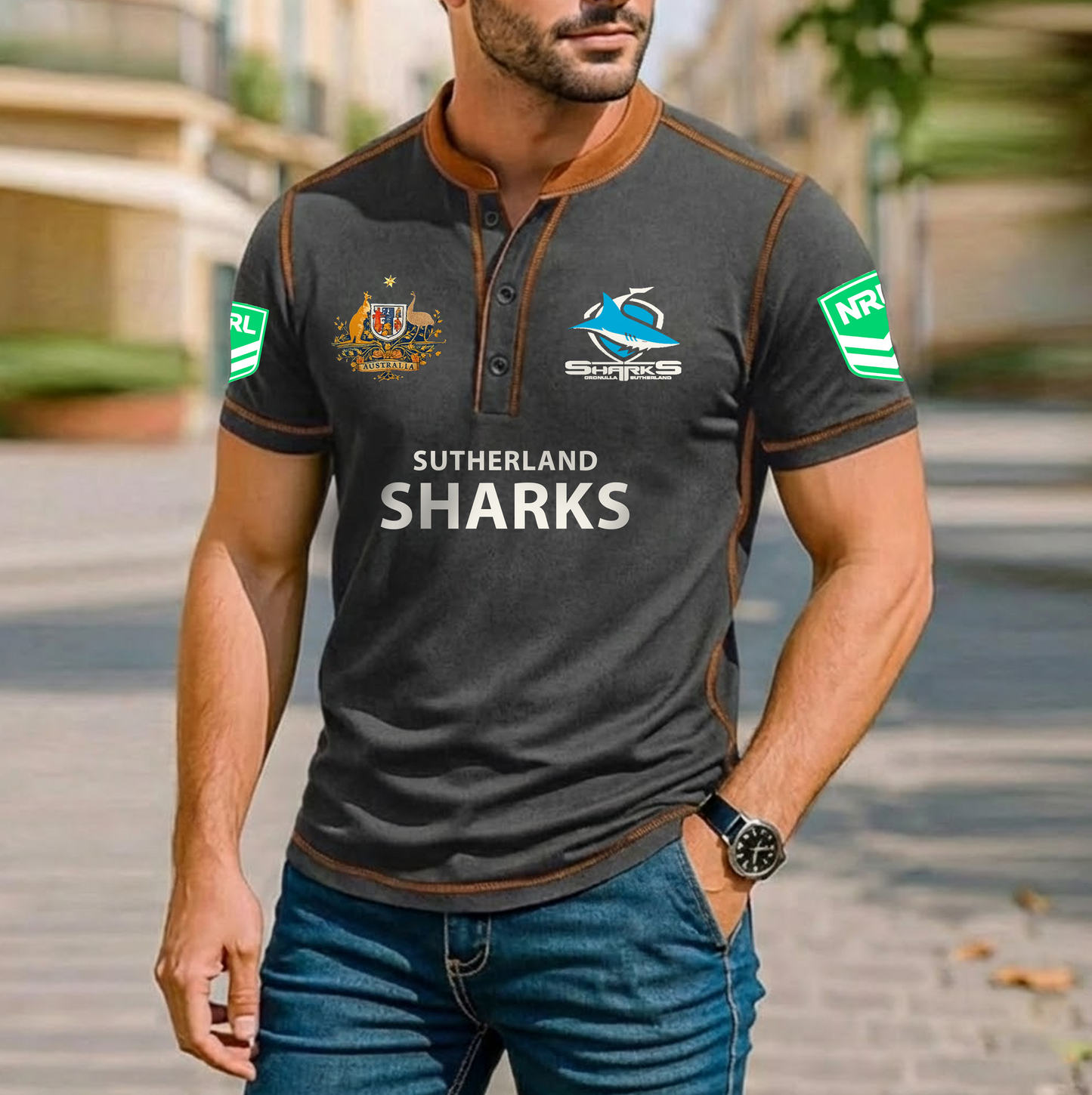 PREMIUM NRL X SS ROYAL HENLEY SHIRT FOR NEW YEAR NDT VHM
