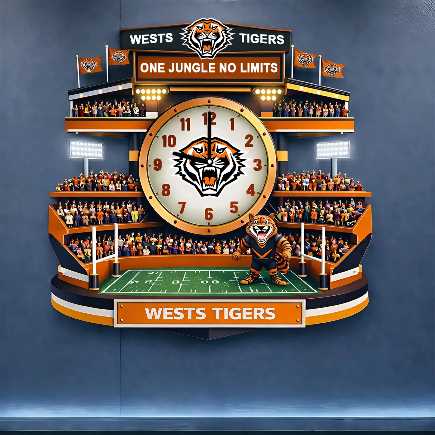 PREMIUM NRL X WT 3D Visual Effect Acrylic Clock NDT NHM