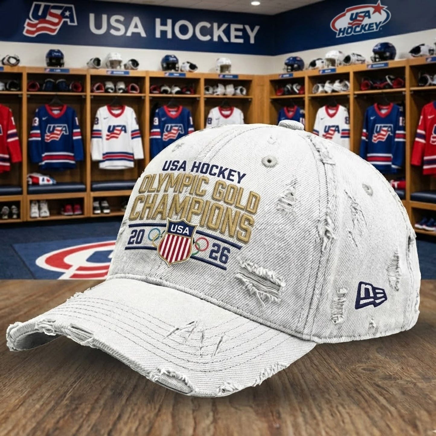 Premium Olympic USA Ice Hockey Champions 2026 Cap V12 NMD TTV