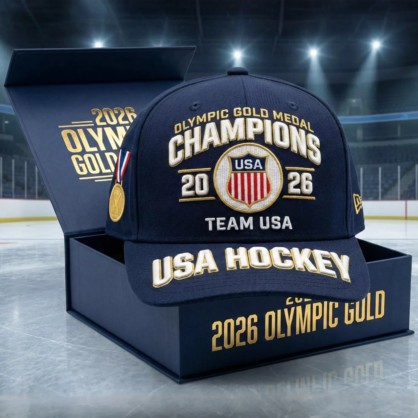 Premium Olympic USA Ice Hockey Champions 2026 Cap V15 NMD TTV