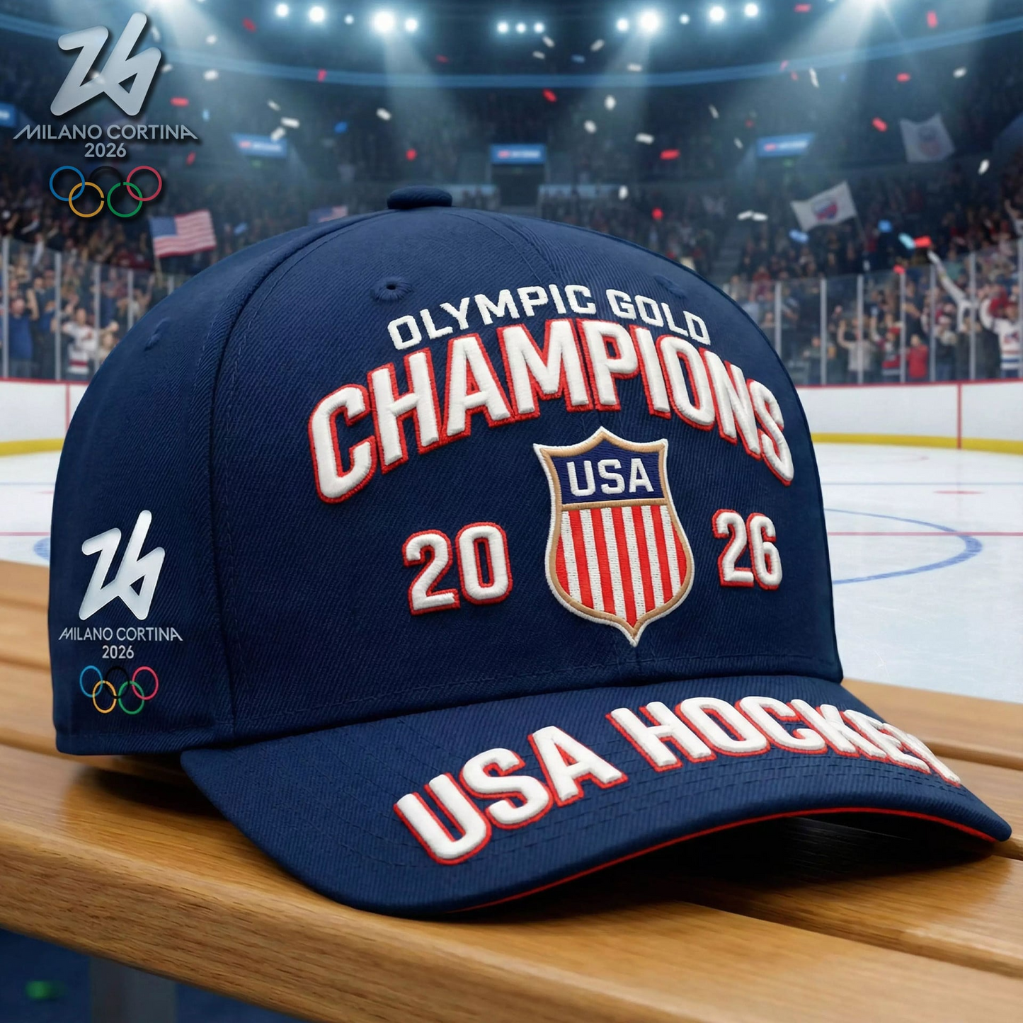 Premium Olympic USA Ice Hockey Champions 2026 Cap V16 NMD TTV