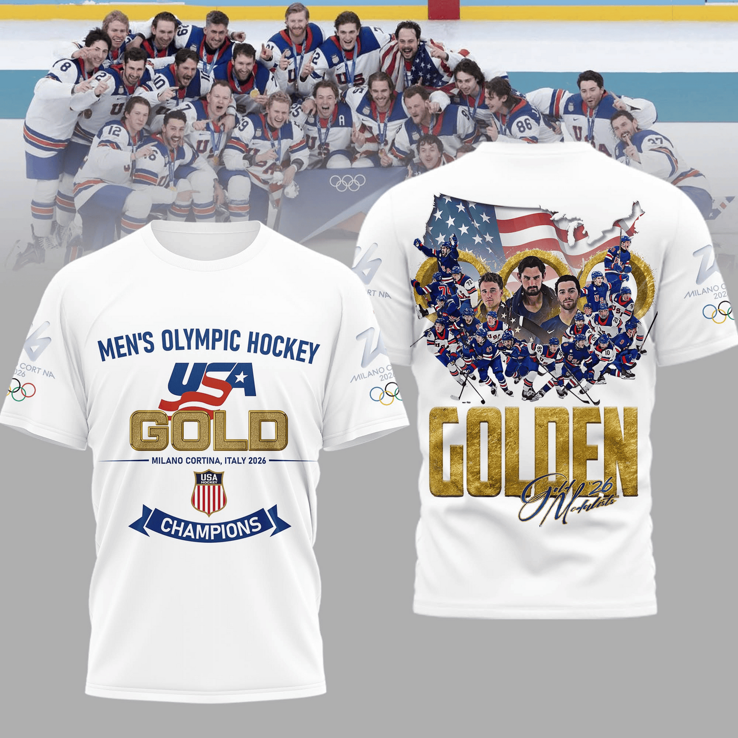 Premium Olympic USA Ice Hockey Champions 2026 T-shirt V1 NMD TTV