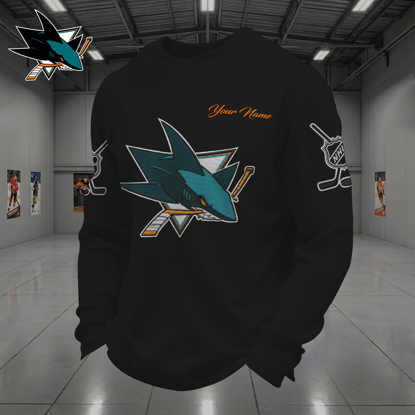 SAN X NHL Men Football Waffle Long Sleeve T-Shirt V1 NAK NHT