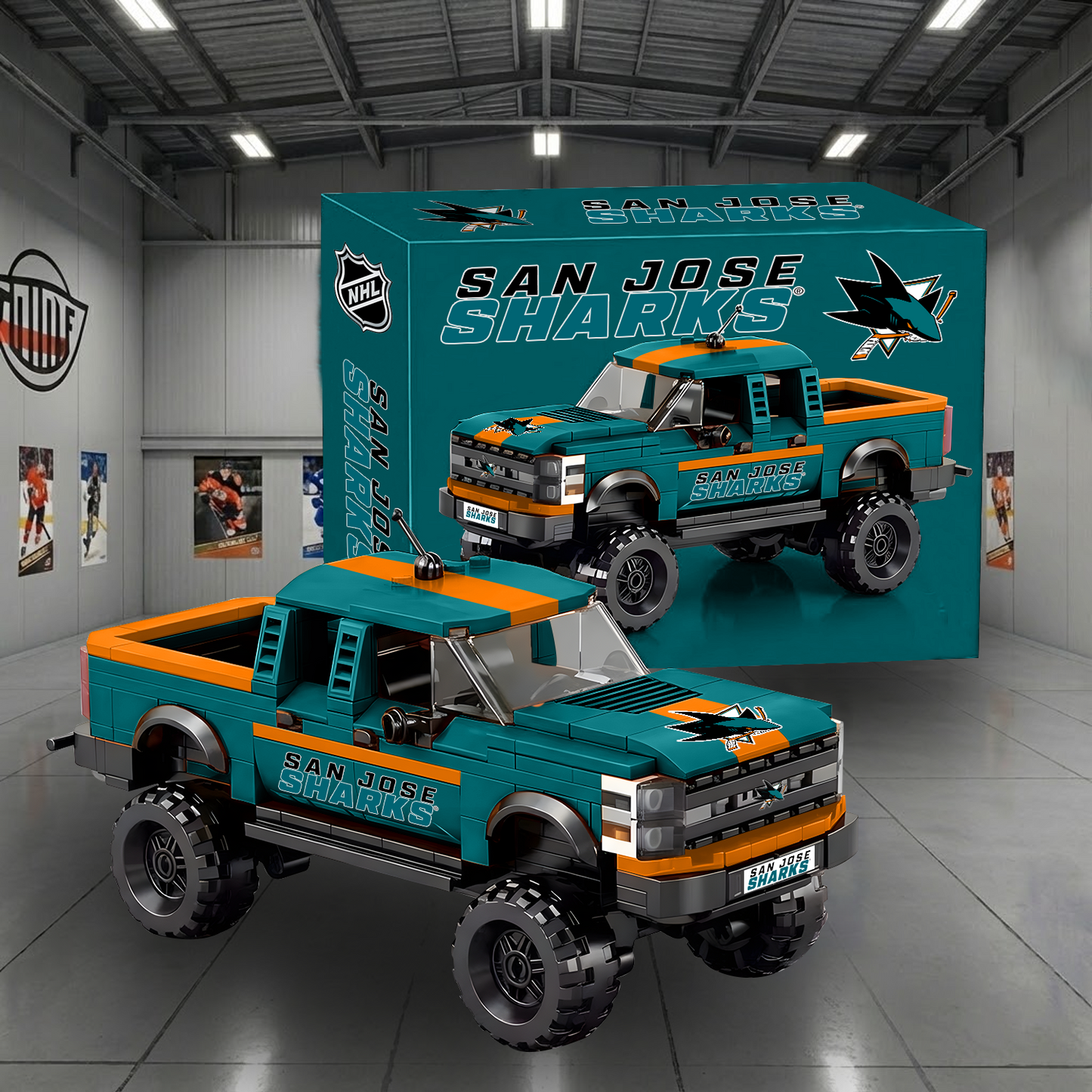 SAN X NHL Raptor pickup truck building block set NAK NHT