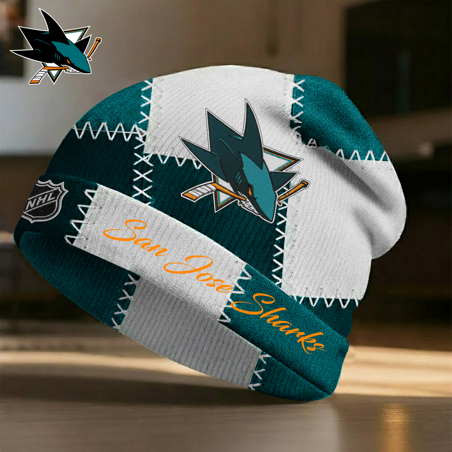 SAN X Premium NHL Vintage Patchwork Beanie Hat V1 NAK NHT