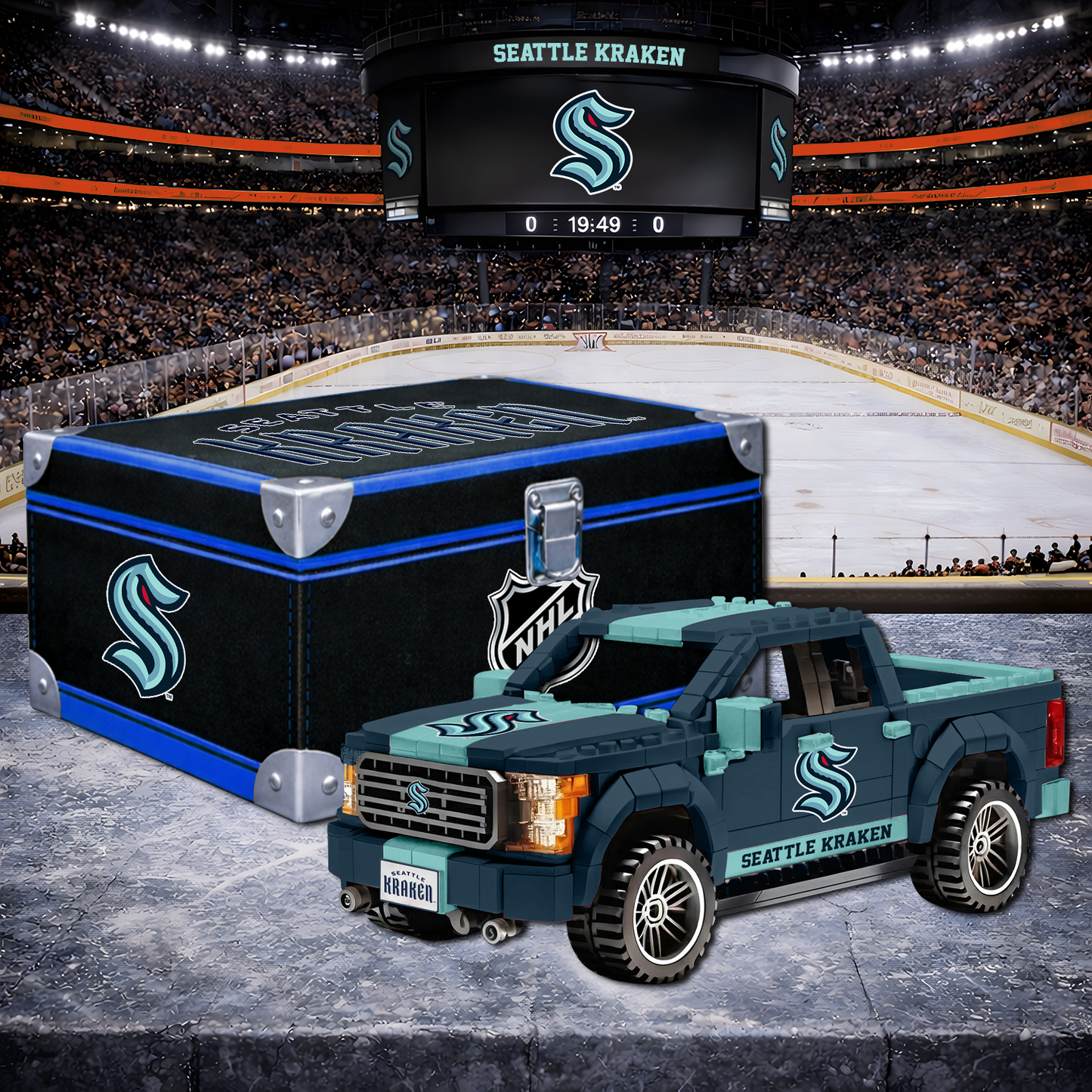 SEA X NHL LEGO Toy Truck Set with Collectible Case NAK NHT