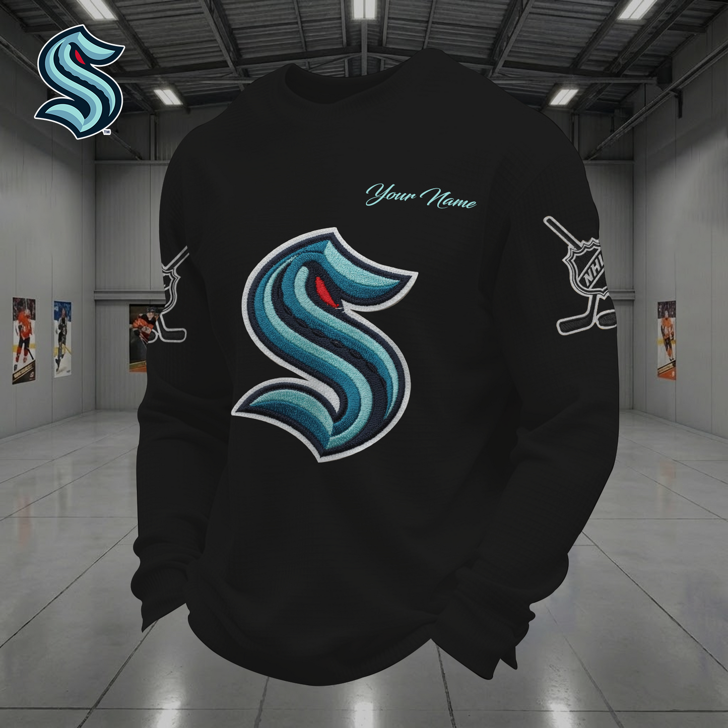 SEA X NHL Men Football Waffle Long Sleeve T-Shirt V1 NAK NHT