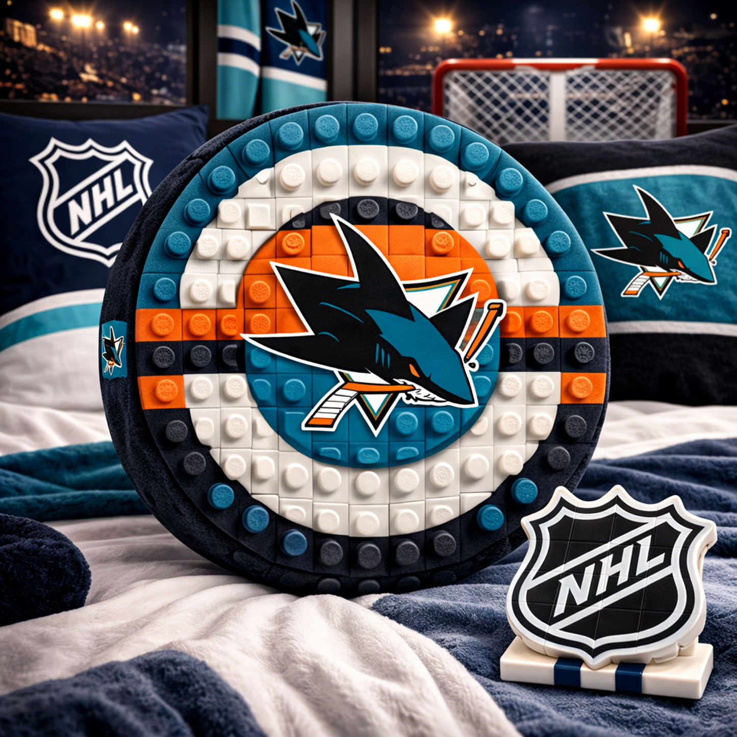 SJS x NHL Hockey Logo Plush Pillow NAK NHT
