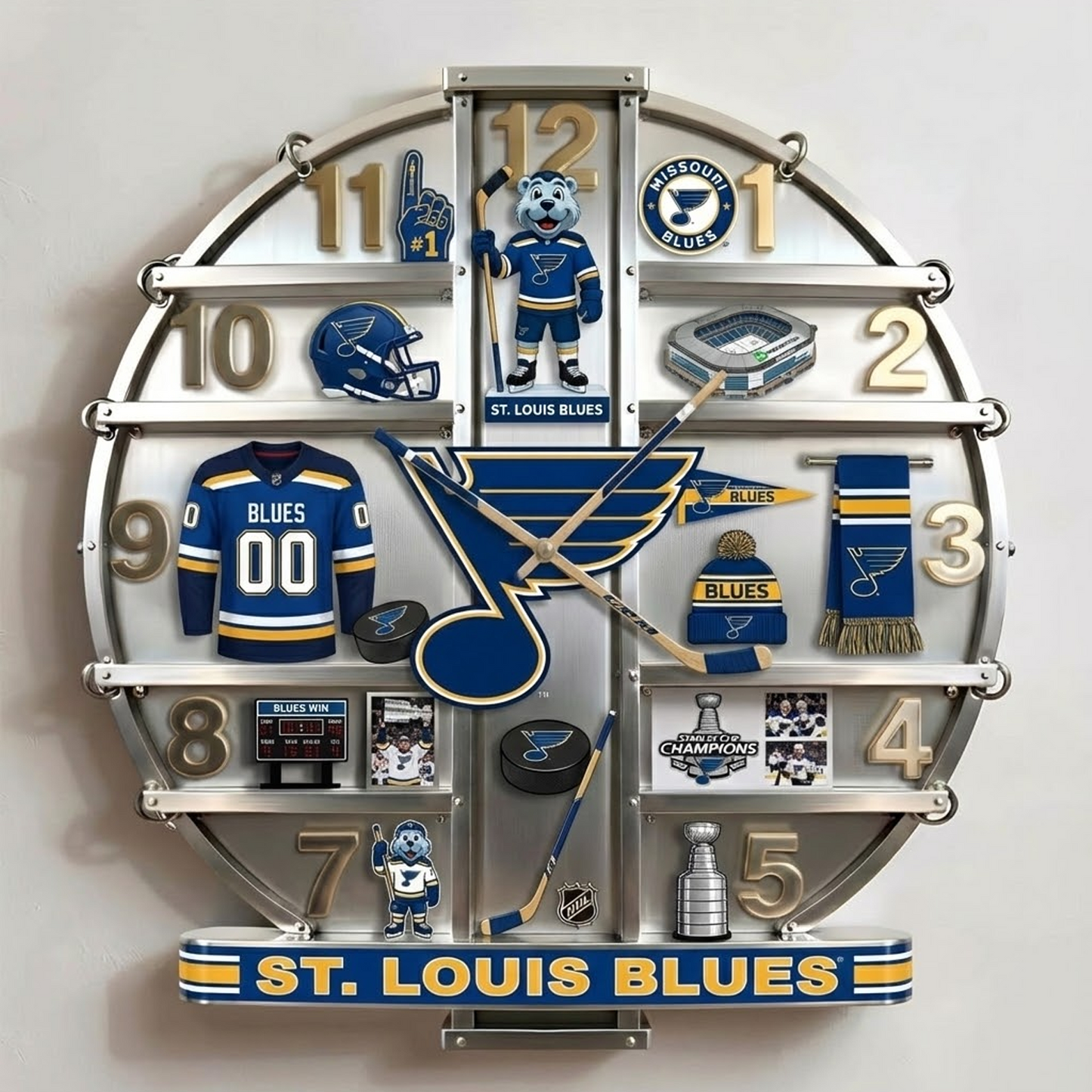 STL X NHL Home Decorative 3D Visual Effect Acrylic Wall Clock NAK NHT