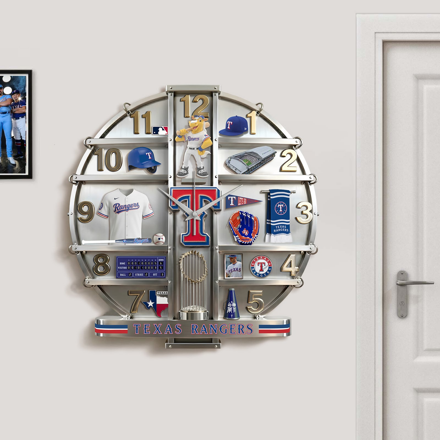 TR x MLB Home Decorative 3D Visual Effect Acrylic Wall Clock NAK CTKT