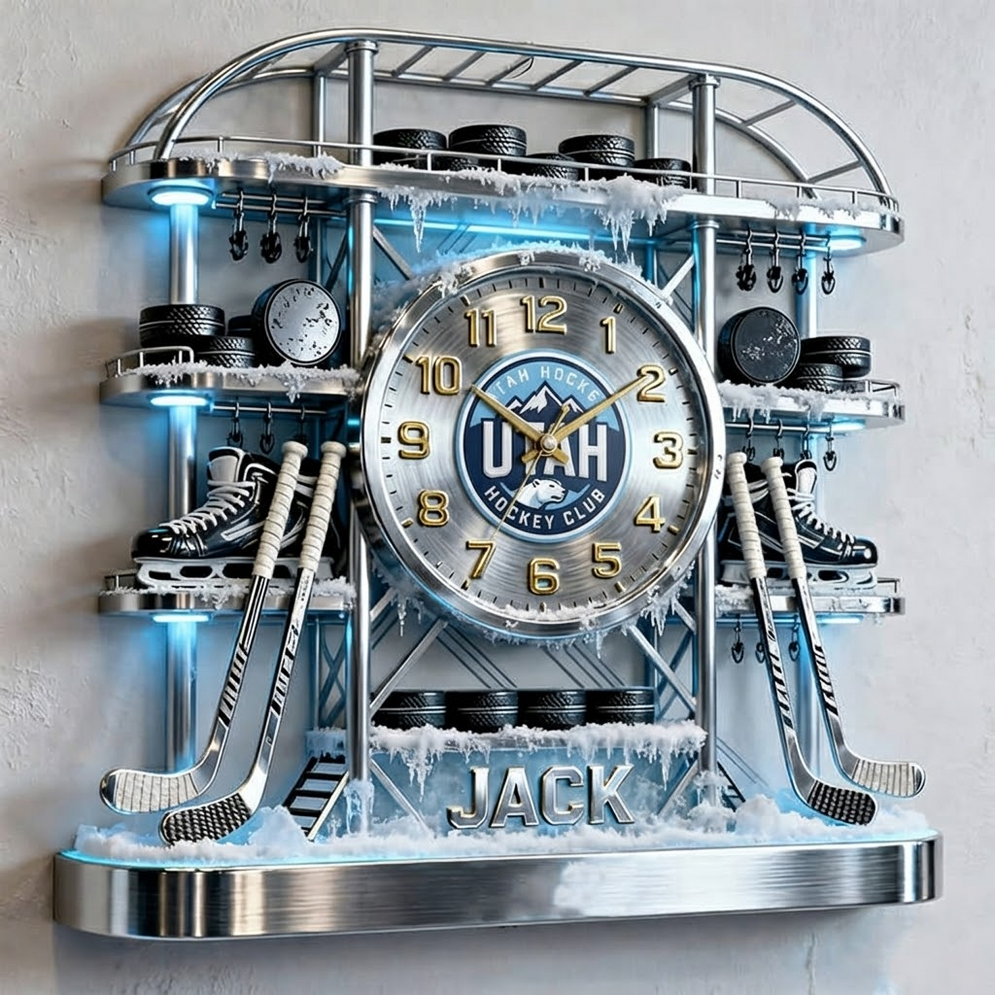 UTA X Personalized ice hockey arena tower themed clock NAK NHT