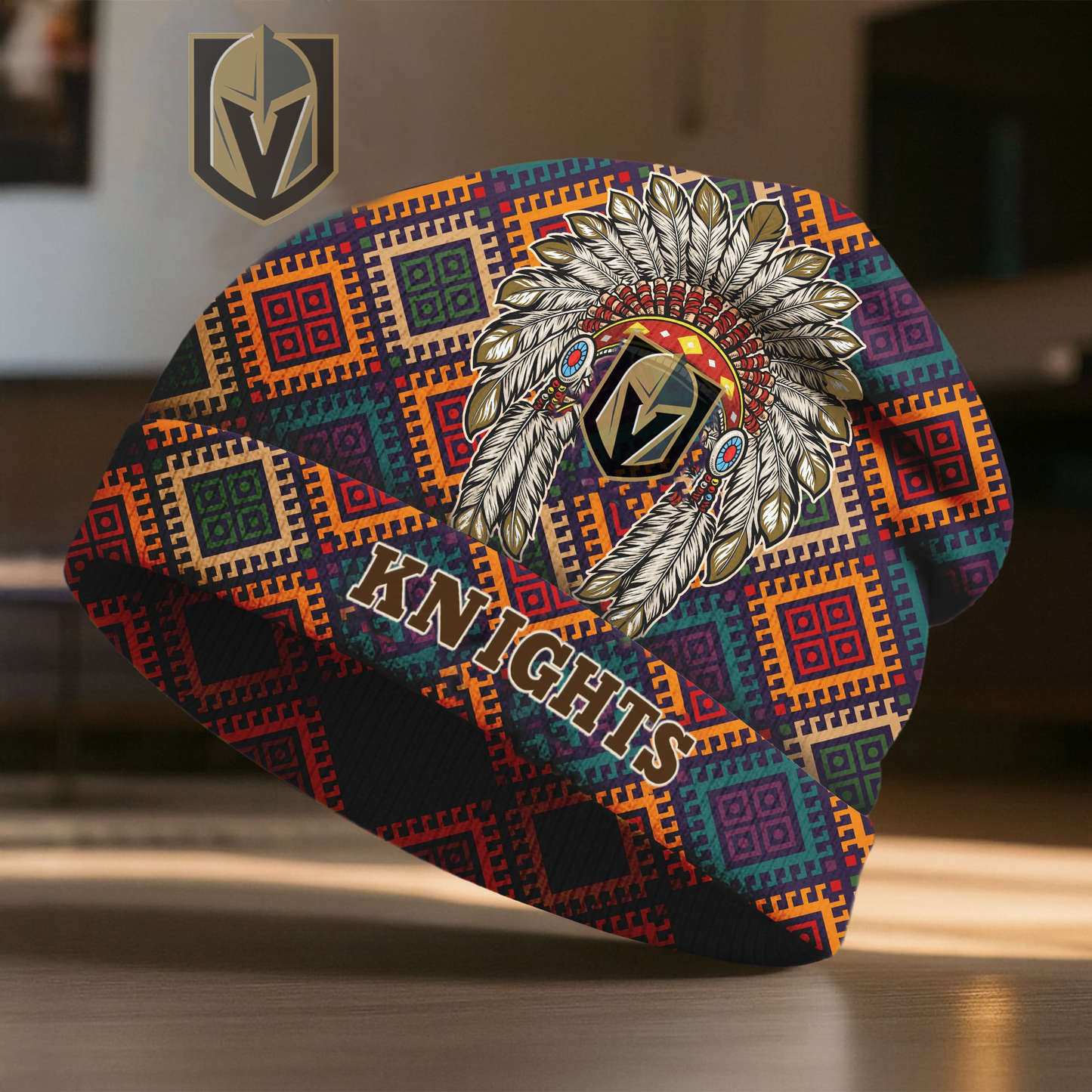 VGK x Premium NHL Native American Heritage Beanie Hat NY NAK CTKT