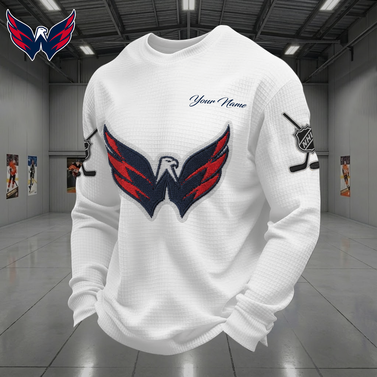 WAS X NHL Men Football Waffle Long Sleeve T-Shirt V1 NAK NHT