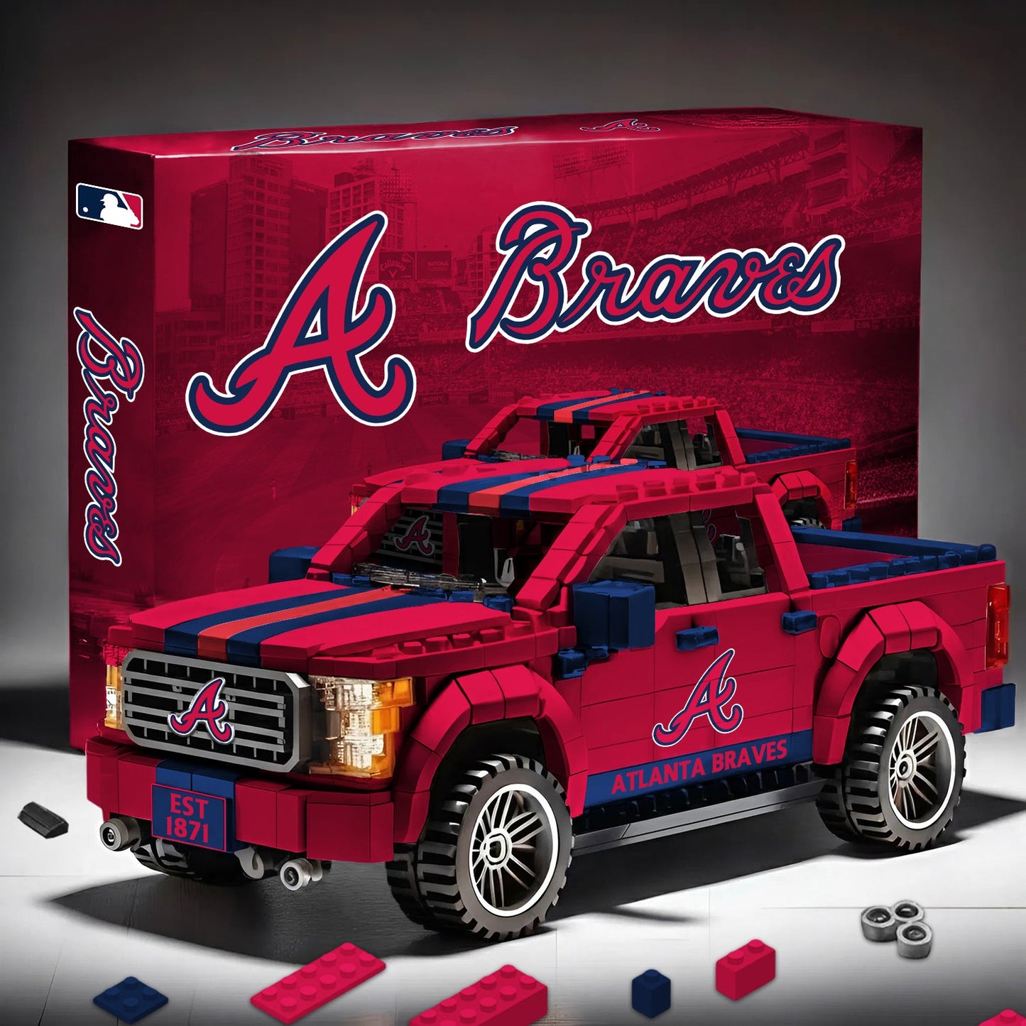 AB x MLB 3D Racing Truck Model Building Block Set 0112 V1 NAK NHM