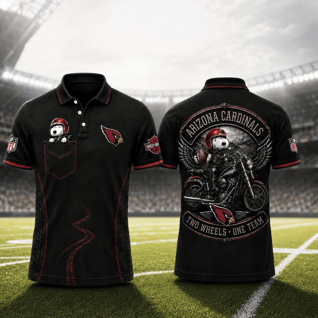 AC Premium NFL Snoopy Biker Game Day Polo Shirt 100626