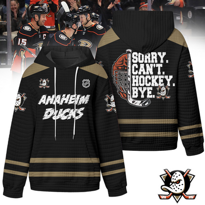 AD Premium NHL Sorry Busy Hockey Waffle Hoodie DDT NTL