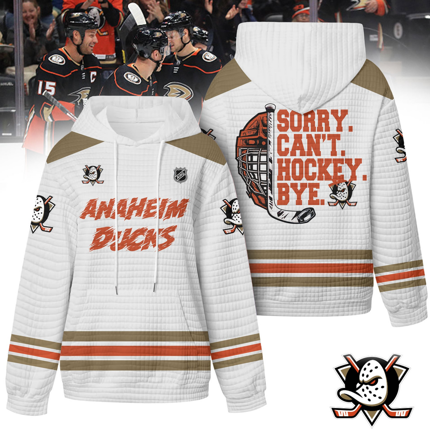 AD Premium NHL Sorry Busy Hockey Waffle Hoodie DDT NTL