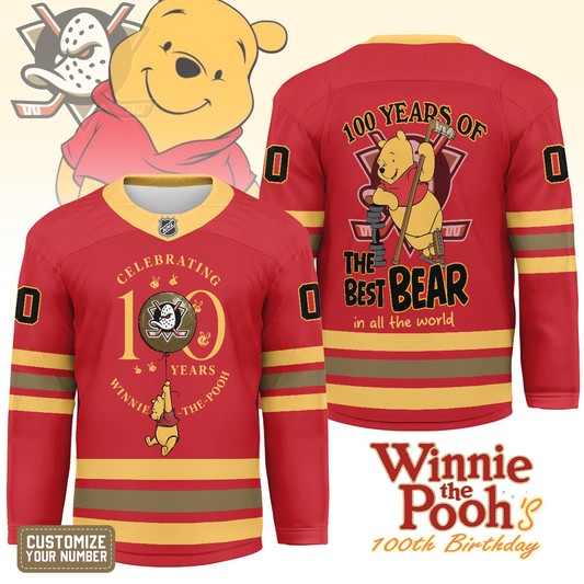 AD x NHL Premium Winnie The Pooh 100th Anniversary Hockey Jersey DDT CTND