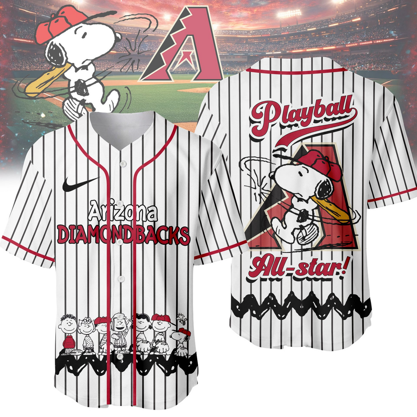 AD x Premium MLB Snoopy Playball Jersey DDT NTL