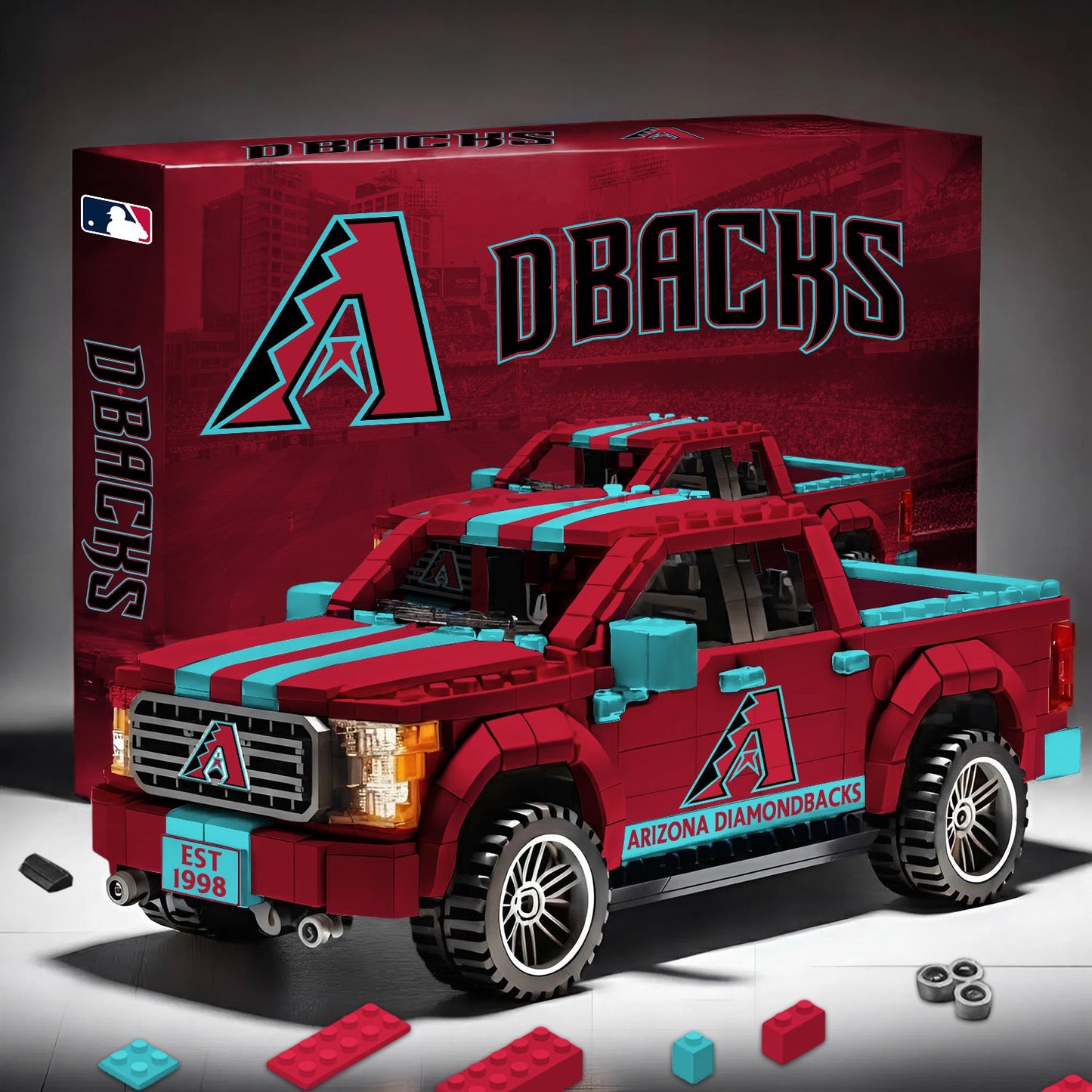 MLB 3D Racing Truck Model Building Block Set 0112 V1 NAK NHM