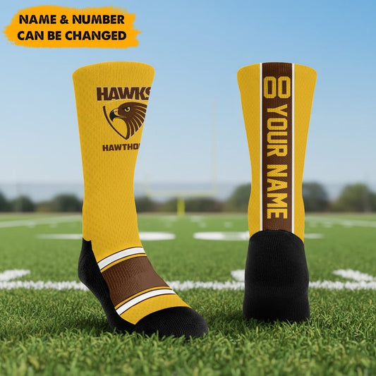 AFL x HAW New Socks Custom Any Name & Number Gifts FOR FAN NDT NHM
