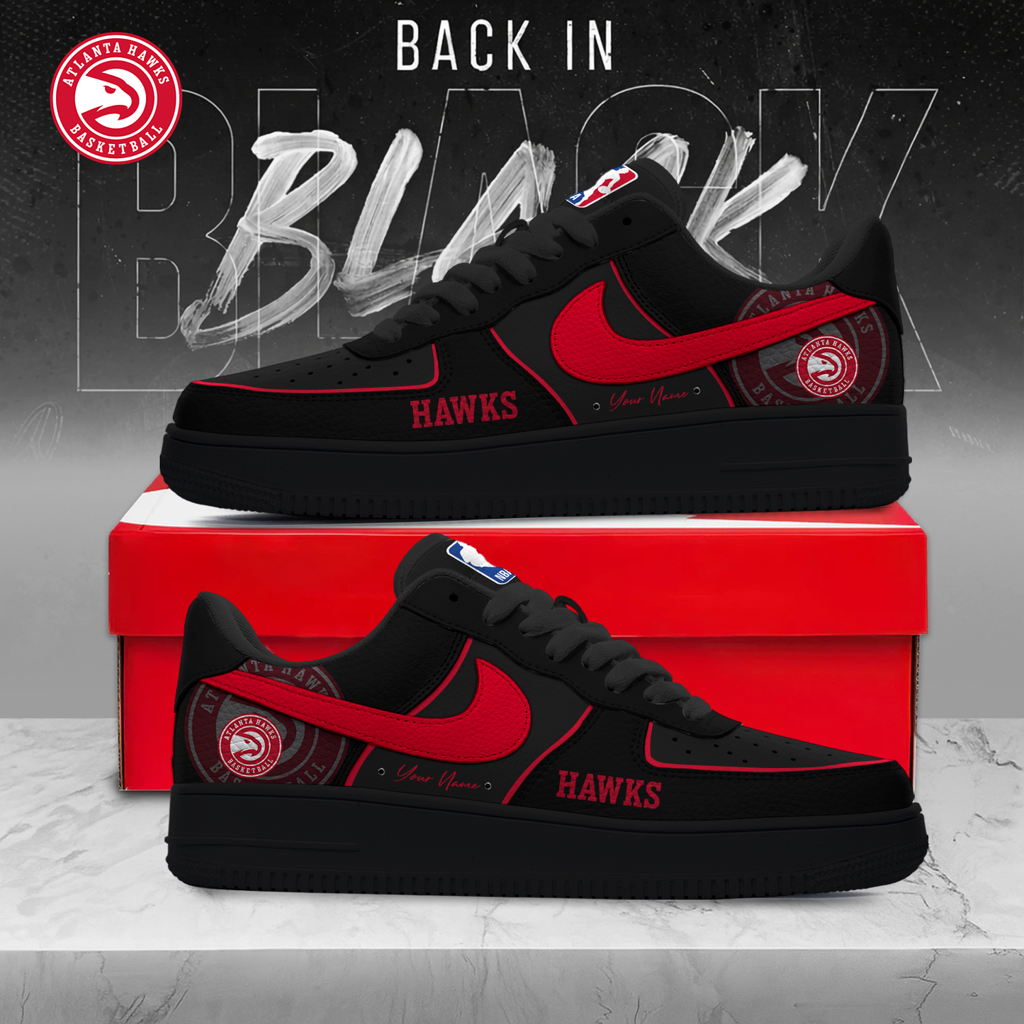 AH x MLB 2025 Back In Black AF1 Sneakers DDT NTL