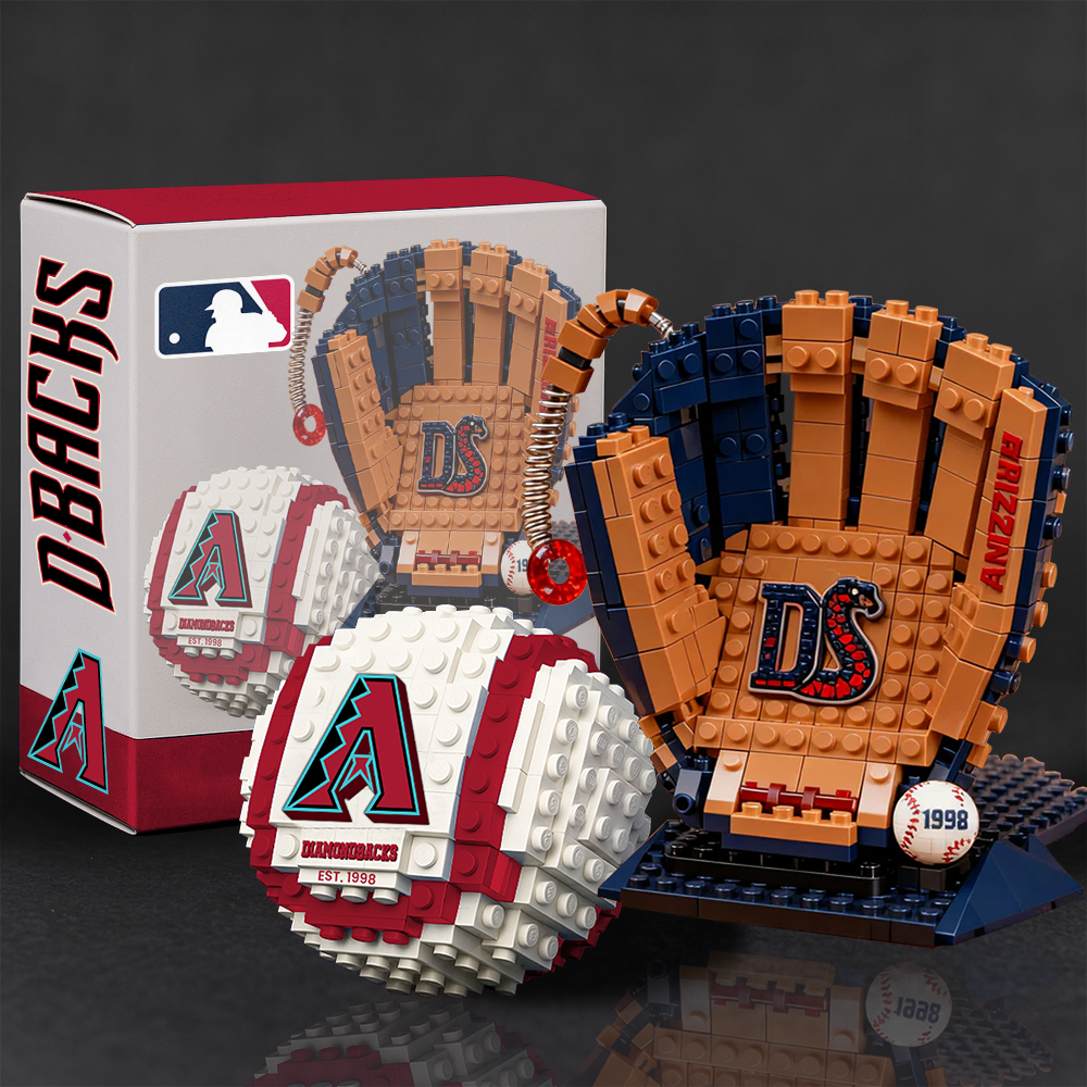 ARI x MLB Teams Baseball Glove & Ball Building Block Set TT TL