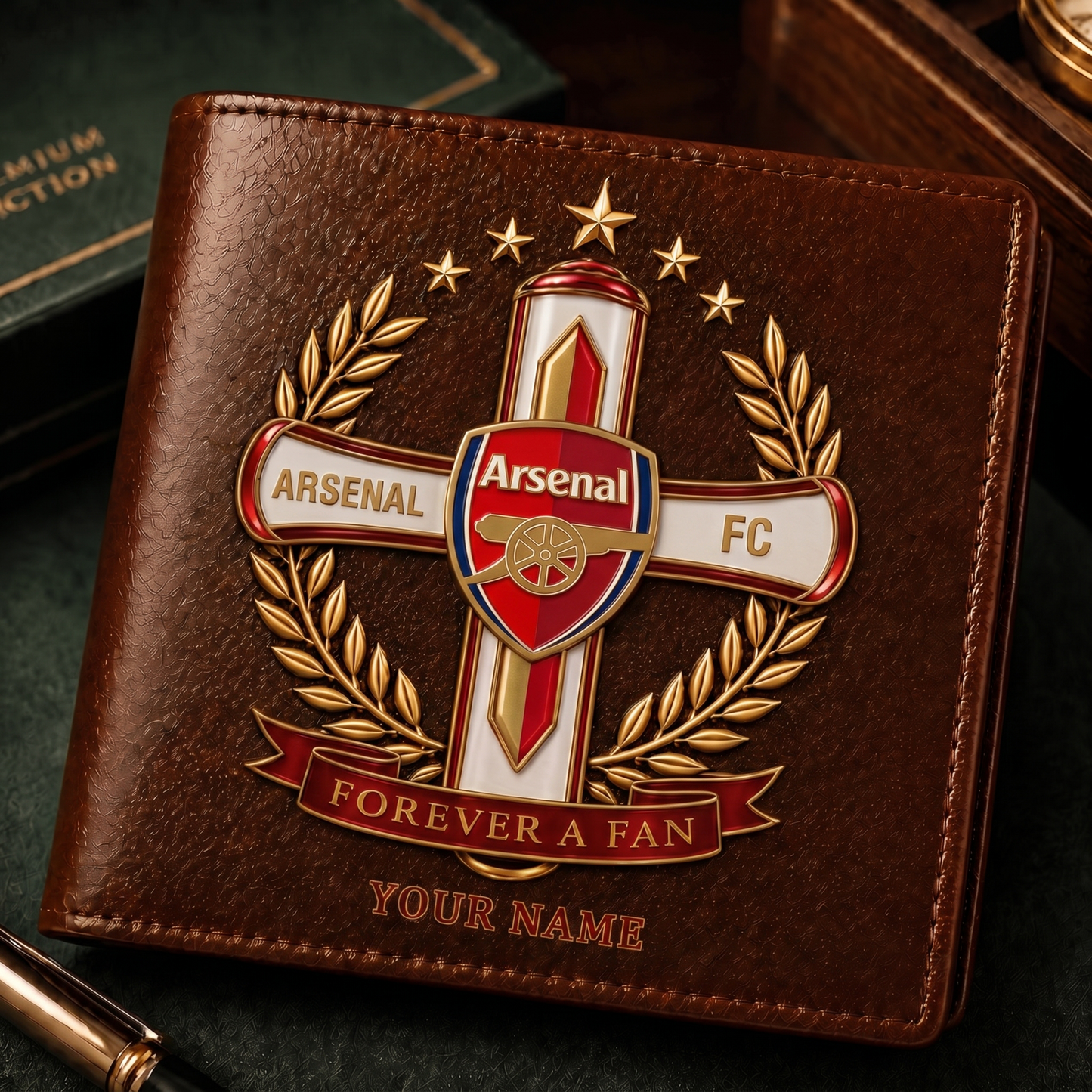 ARS x EPL Cross Men Leather Wallet Custom Any Name Gifts 230626