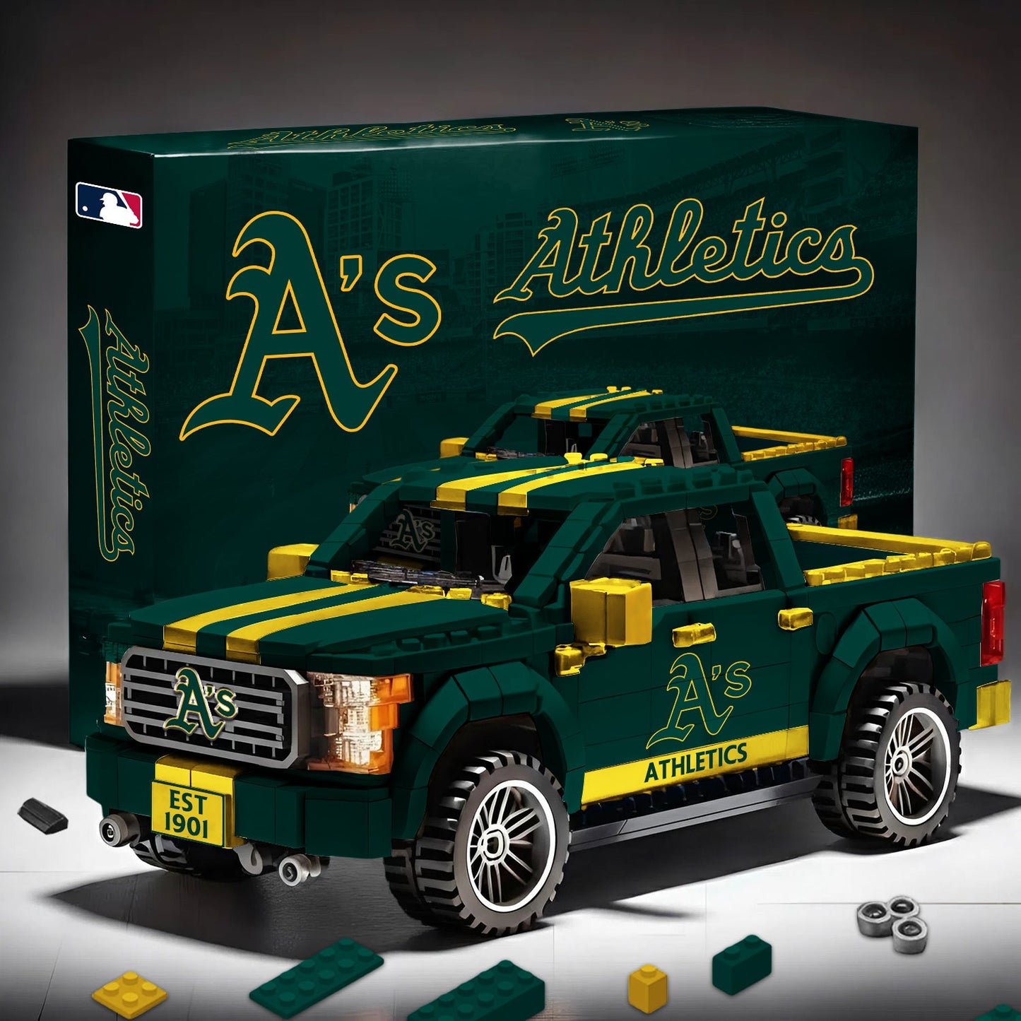 MLB 3D Racing Truck Model Building Block Set 0112 V1 NAK NHM
