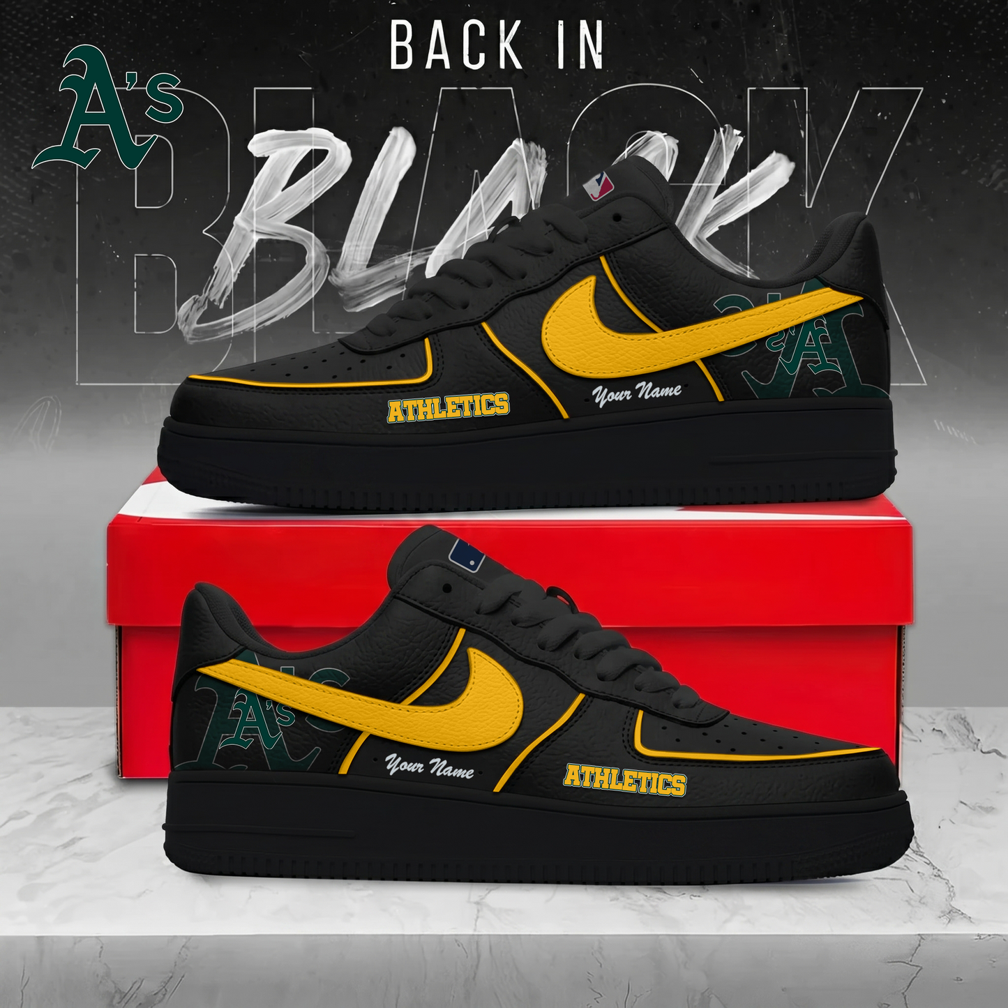 ATH x MLB Back In Black AF1 Sneakers 270626