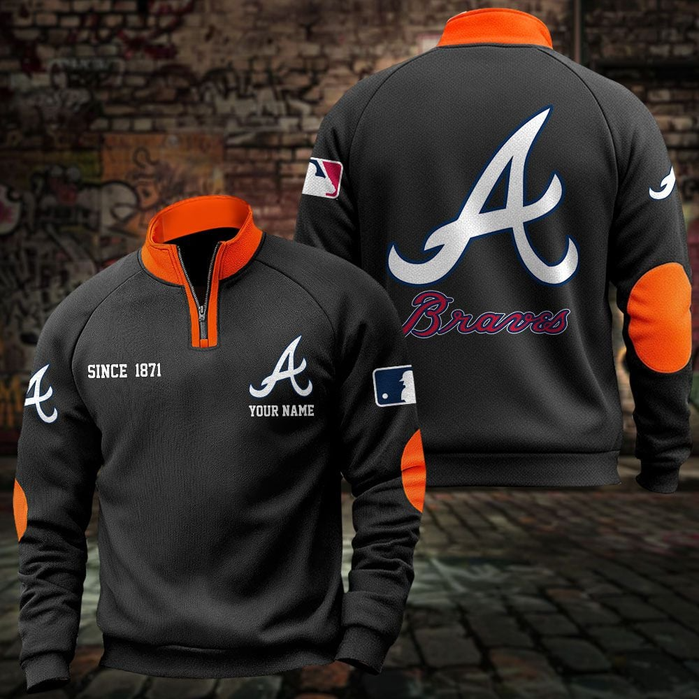 ATL x MLB Sweatshirts Quarter Collared Sweatshirt Pullover DatND DVT